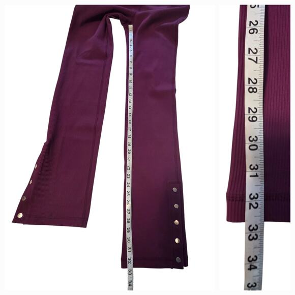 Athleta Elation Ribbed Snap Leg Pants sz MT, medium tall - Pristine! - Picture 7 of 11